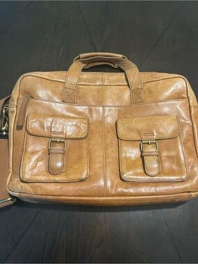 Rawlings Tan Leather Laptop Briefcase